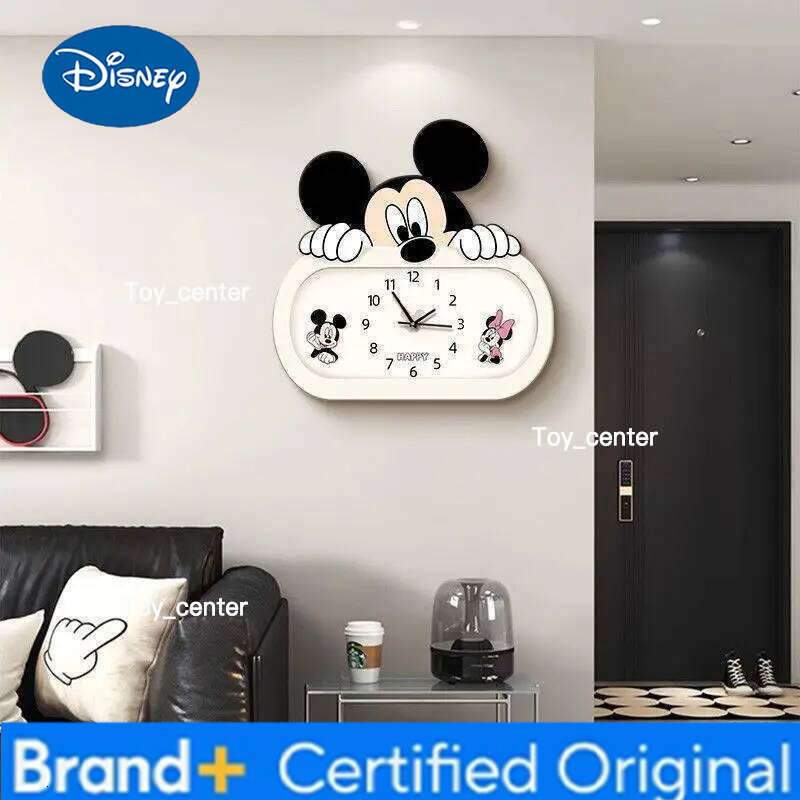 Disney Mickey Cartoon Living Creative TV Children's Room New Simple Modern Silent Restaurant Wall Clock Gift H2601281