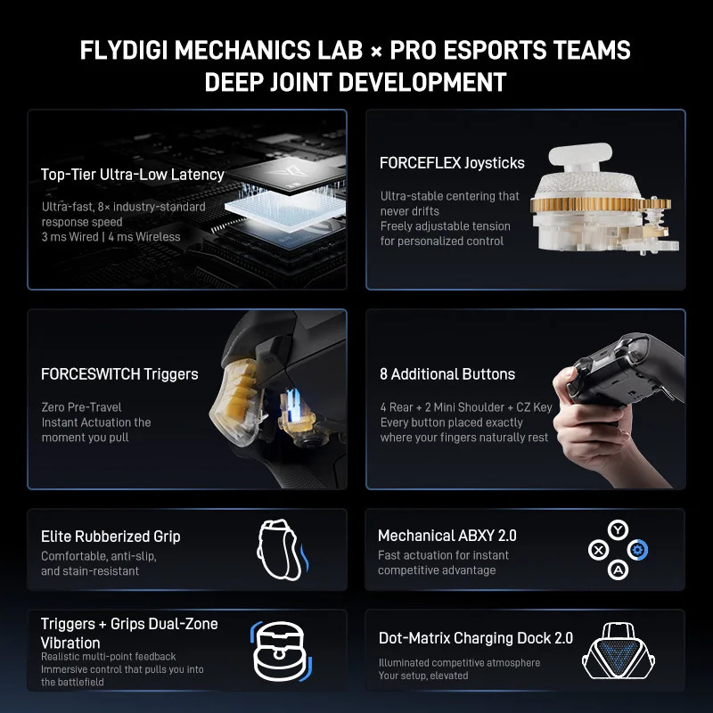 Flydigi Vader 5 Pro Wireless Gamepad FORCEFLEX Joysticks Top-Tier Ultra-Low Latency Gaming Controller For Switch/Android/iOS/PC 260127