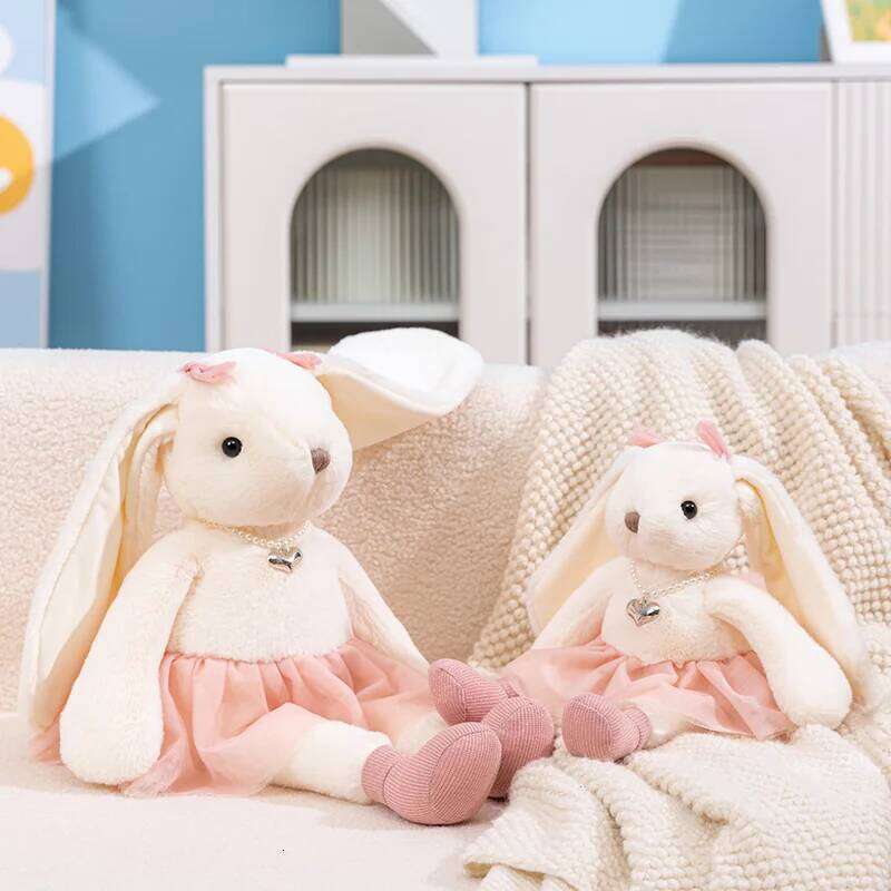35cm/50cm Kawaii Lady Doll Accompanying Plush Toy Lovely pearl Rabbit Dolls for Kids Girlfriend Birthday Xmas Gift Y260128