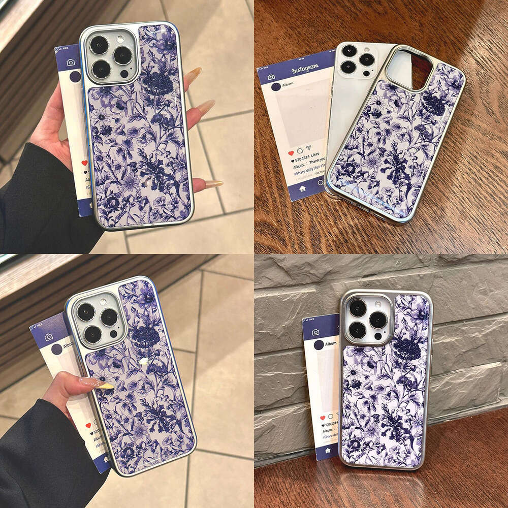 Minimalist Style Blue and White Compatible with iPhone 17 Hydrogel 16 Pro Max Phone Case 14 Electroplated 13 Large Hole 12 Epoxy 15 S260128 d30