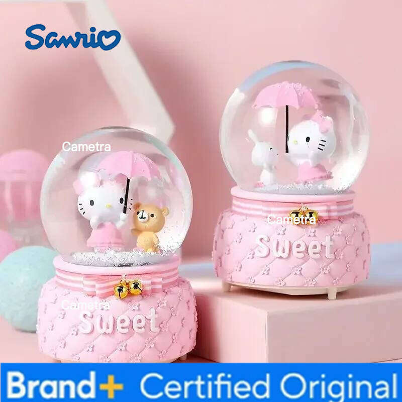 Sanrio Hello Kitty cartoon cute kawaii children's music box lantern crystal ball ornament girlfriend birthday gift wholesale H260128