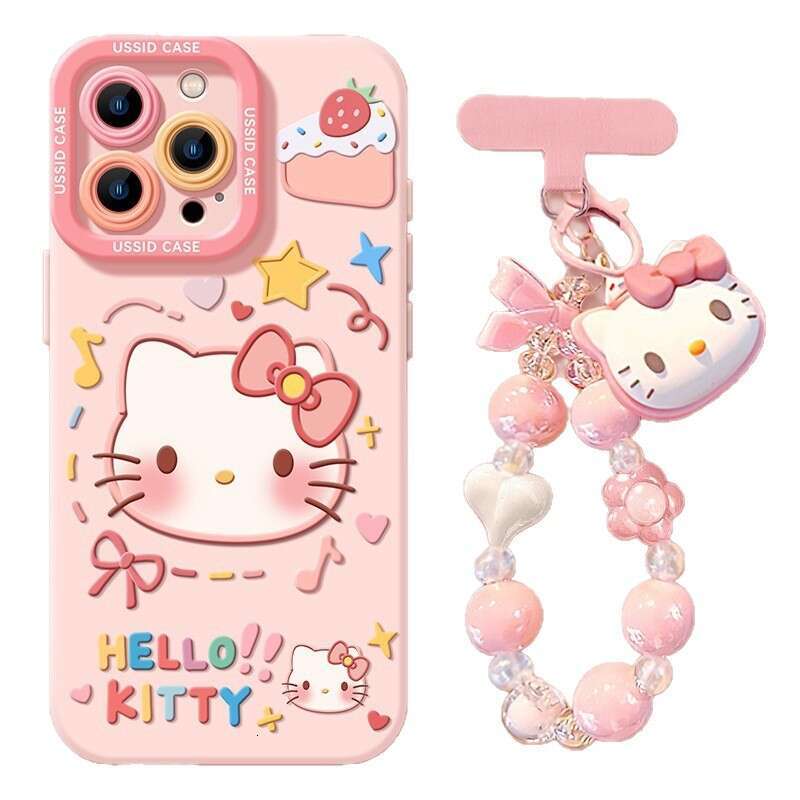 Kitty Pink Cat Mirror Case Hanging Chain for Apple iPhone 17 Pro Max, Compatible with Air 16, Shockproof S260128