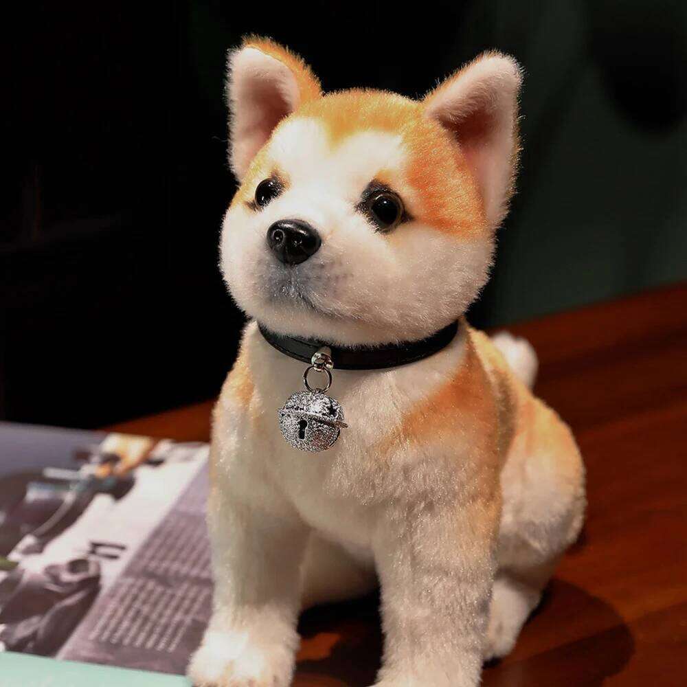 Lifelike Akita Dog Stuffed Animal Plush Toy Cute Simulation Puppy Shiba Inu Fluffy Appease Baby Doll Birthday Gifts For Children Y260128