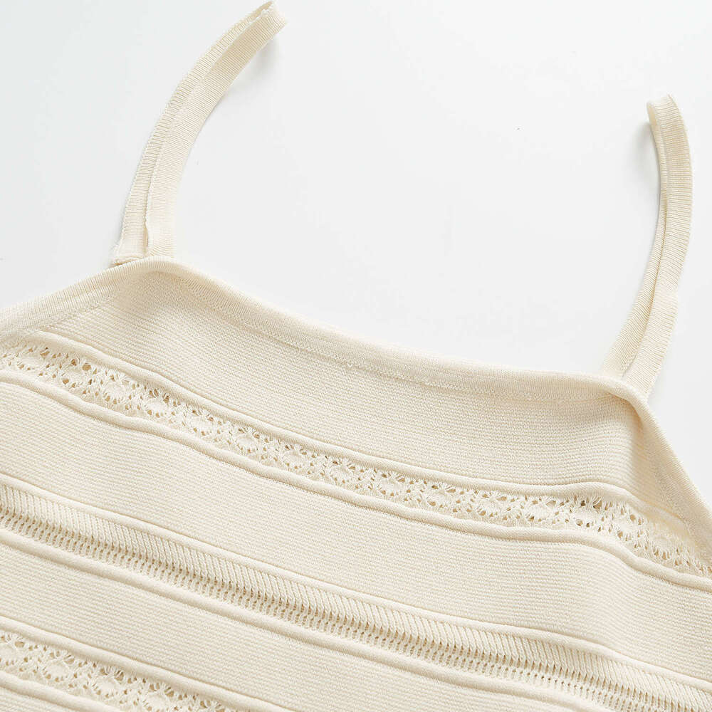 Summer 2026 new sexy hollow out pleated lace knitted vest long skirt for children