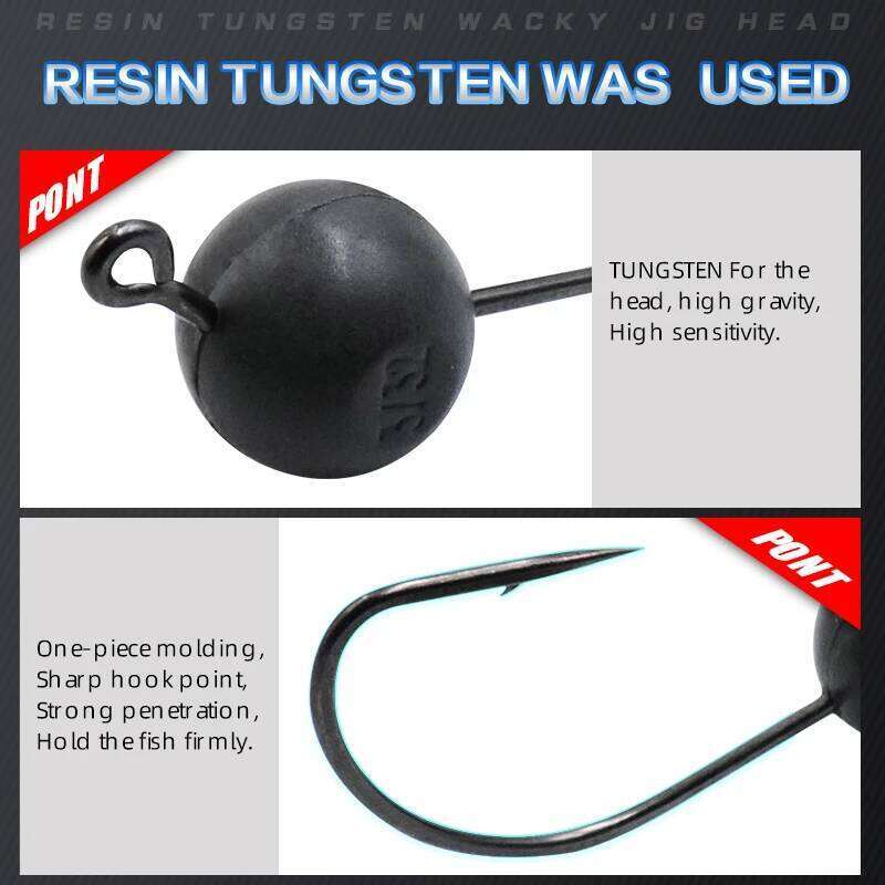 LSP Resin Inch Wacky Hook/ Weedless Grass Blocking Barbed Fishhook Fishing Tackle Accessories Kit Pesca Z260128