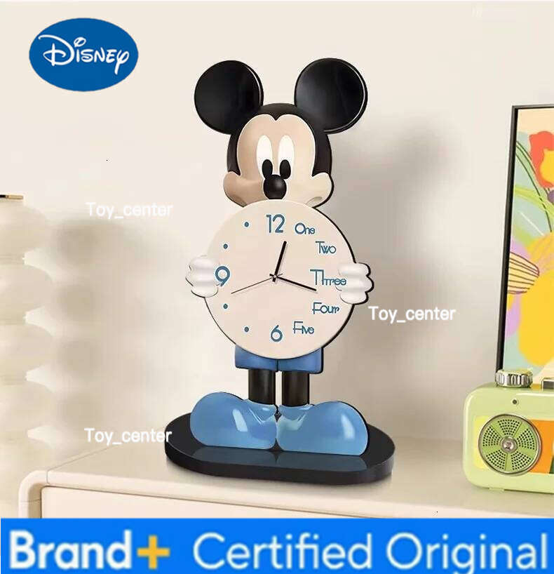 Disney 30cm Cartoon Anime Creative Cute Mickey Minnie Mouse Living Room Desktop Ornament Clock Decoration For Kids Birthday Gift H260128