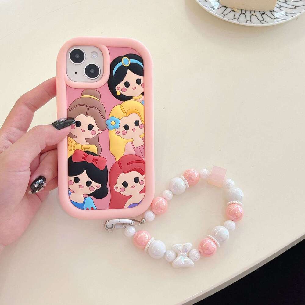 iphone11 Cartoon Snow White Apple 13pro Pink Soft Silicone Anti-fall 12 Phone Case 14promax S260128