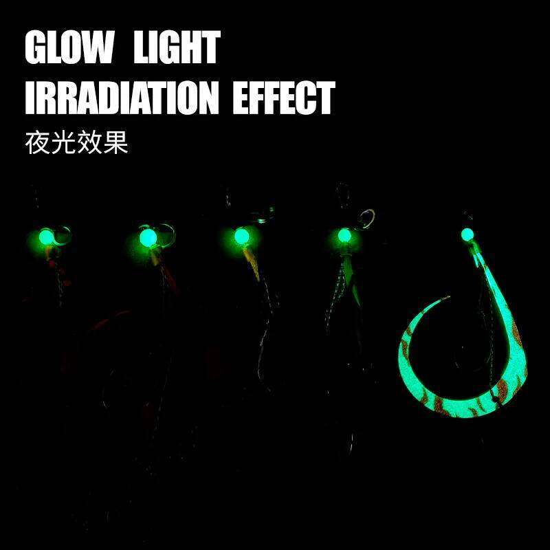 OBSESSION HK053 3pcs/bag Luminous Octopus Cuttlefish Jig Head Fishhooks Deep Sea Fishing Soft Squid Silicone Skirt Hooks Z260128