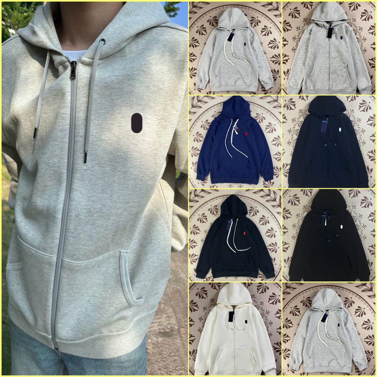 men's brand polos hoodies men Casual Cotton Sleeve Business Chest Letter Clothing Shorts Sleeve embroidery Big and Small Horses hoodies