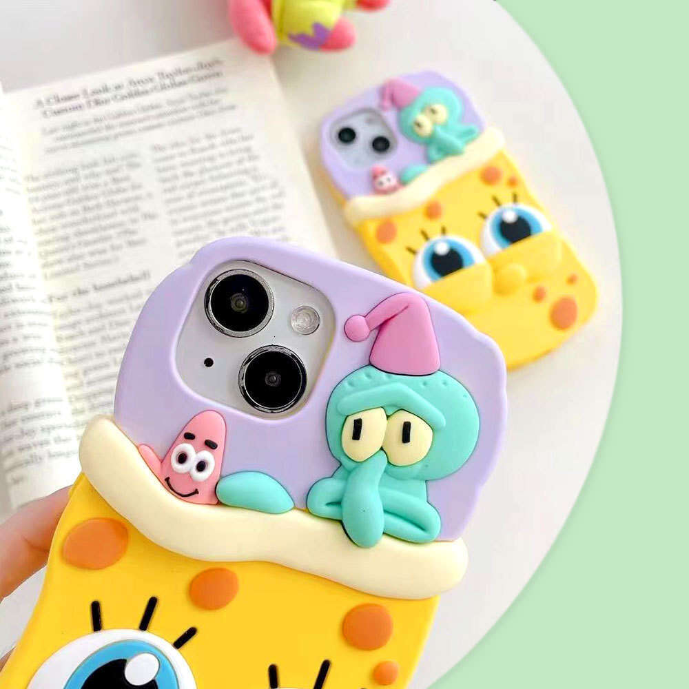 Shockproof Wear-resistant Liquid Silicone Cartoon 3D Phone Case Protective Cover Customizable S260128