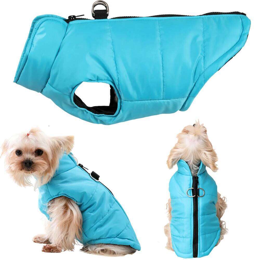 Winter Clothes Cold Proof D-ring Warm Dog Jacket PP Cotton Outdoor Puppy Clothing Coat Chihuahua French Bulldog Outfits XJ260127