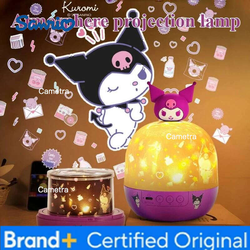Sanrio Kuromi Rotating Starry Sky Projector Atmosphere Light Cartoon Anime Character Cinnamoroll Pattern Kawaii Birthday Gift H260128