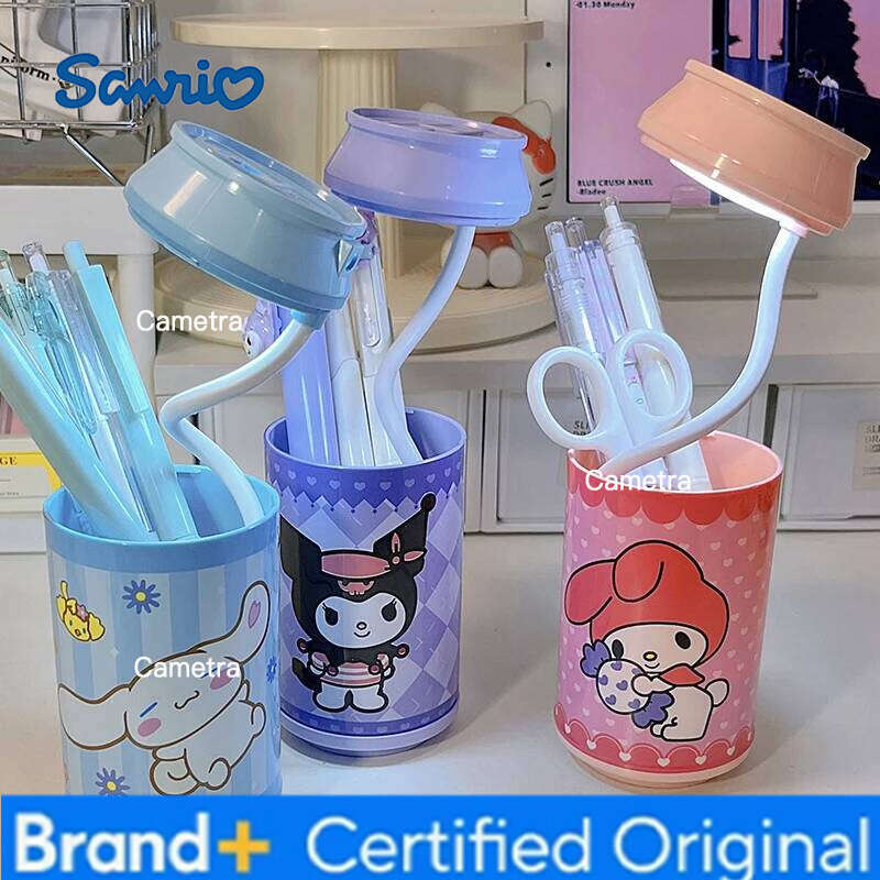 Sanrio Kuromi Creative Pen Holder Night Lamp Table Light Soda Water Charging Telescopic LED Can Decoration Multifunctional Learning H260128