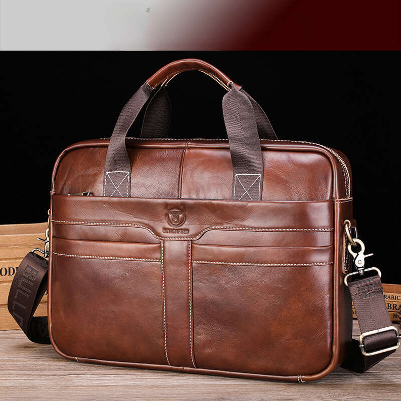 Luxury Shoulder Bags Captain Cow Genuine Leather Men S Business Briefcase Retro Top Layer Cowhide Crossbody Handheld Laptop Bag SENYY