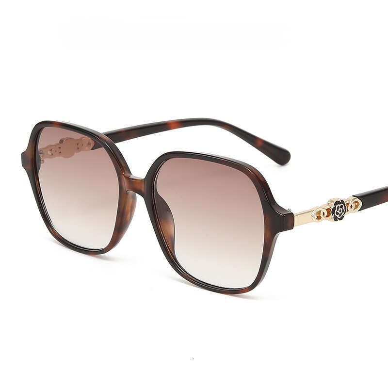 Fashion Sunglasses Camellia Floral Design with Gold Plated Accents and UV Protection for Driving Outdoor 1 Daily Wear Gift High Quality Texture