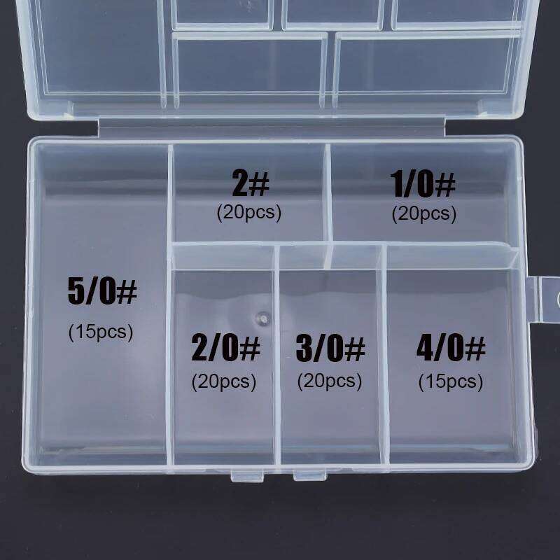 110pcs/box Long Shank Barbed Fishing Hooks High Carbon Steel Double Baits O-Ring Head Strong Sharp Fishhooks For OceanSeaFishing Z260128