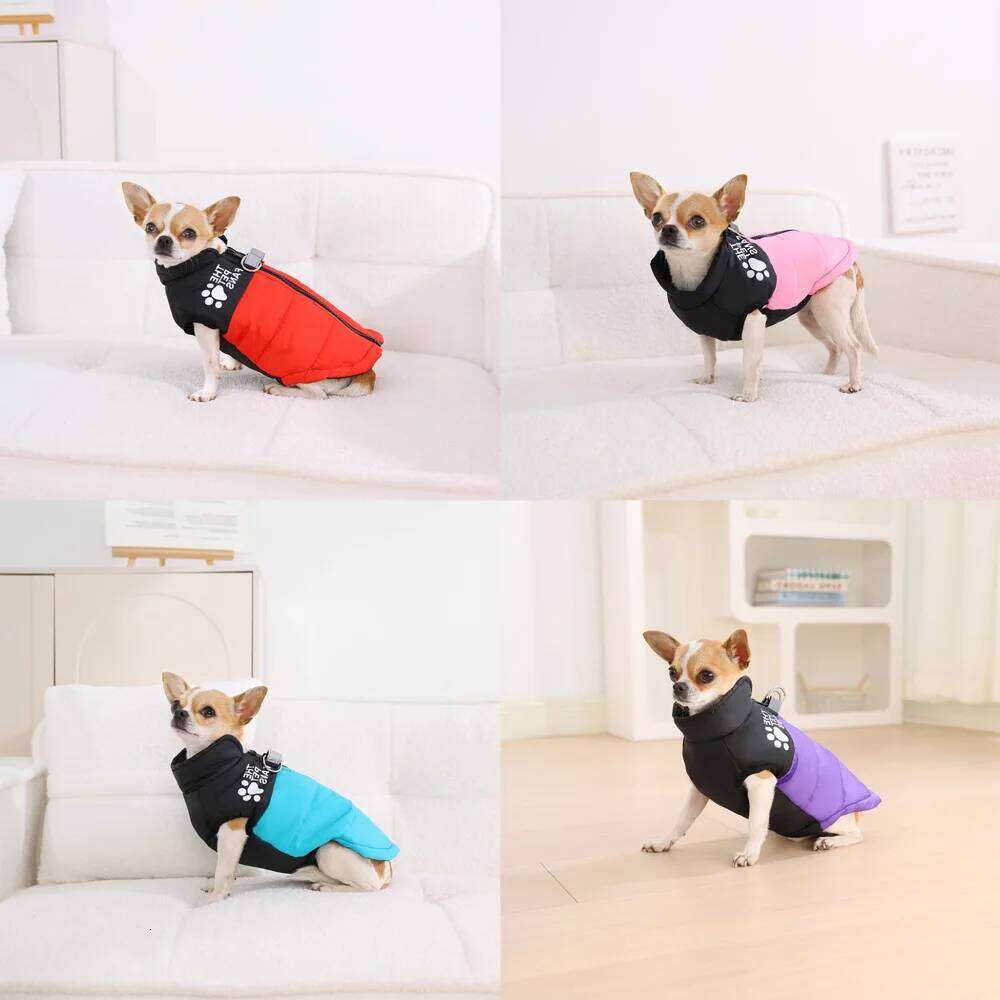 Clothes With D-ring Pet Jacket Coat For Small Medium Dog Winter Windproof Puppy Costumes Cat Warm Clothing Chihuahua Pug XJ260127