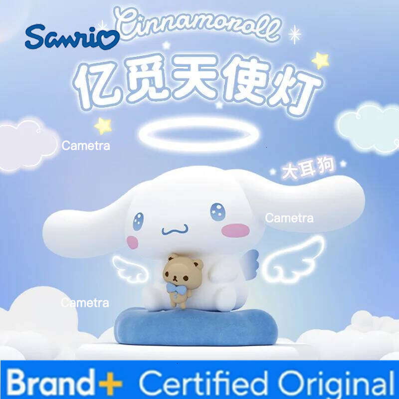 Sanrio Authentic New Family Series Luminous Toy Desktop Ornaments Kawaii Cinnamoroll Atmosphere Lamp Girls Anime Peripheral Gift H260128