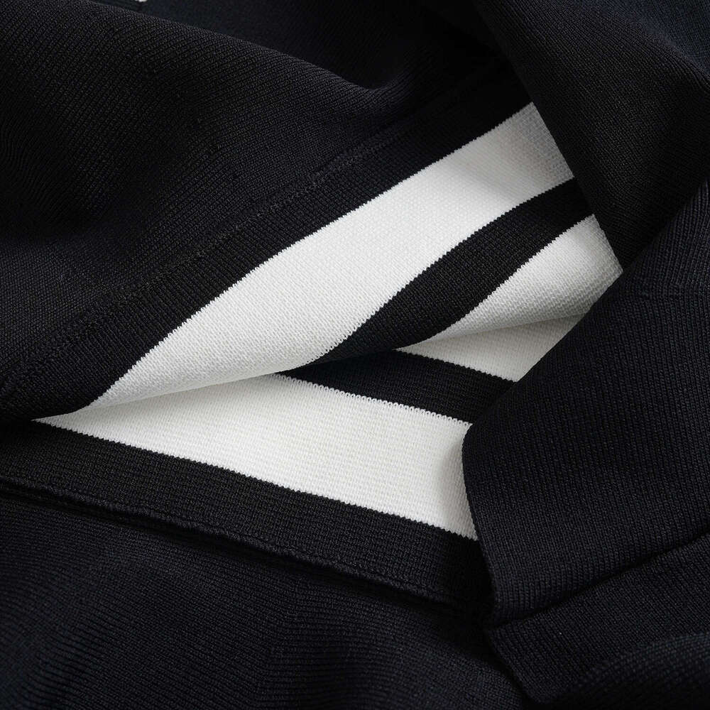 2026 new black striped round neck sleeveless vest slim fit elegant color block mermaid dress