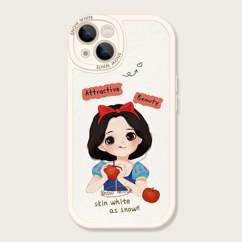 Snow White Apple 14 Phone Case iPhone 13 Cartoon 12 Pro Cute 11 Lambskin XR New XS Max S260128