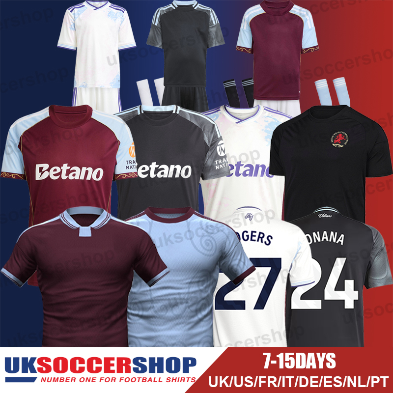 Aston Villaa Football Jerseys 25 26 Soccer Jerseys 26 27 Retro Football Shirts Tops Kits Men Kids Women Fans Player 3XL 4XL