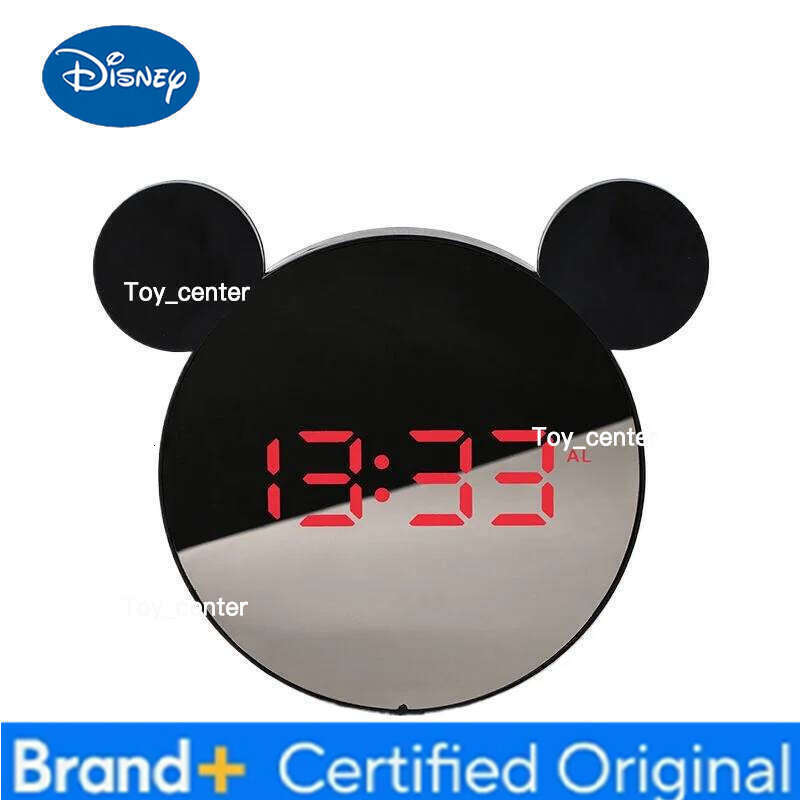 Disney Mickey Mouse Anime Peripherals Creative Personality Cartoon Three-dimensional Shape Digital Alarm Clock Desktop Ornaments H260128
