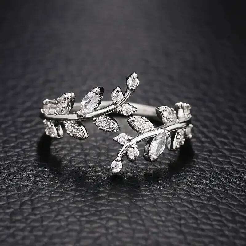 Creative Leaf Branch Shape Rings For Woman Open Adjustable Ring Finger Luxury Wedding Party Girl's Jewelry Anillos XJ260127