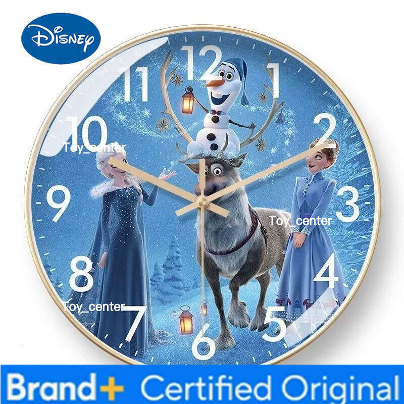 Disney Frozen wall cute cartoon personality, princess elsa, children's den, silent clock, interior decoration, holiday gift H260128