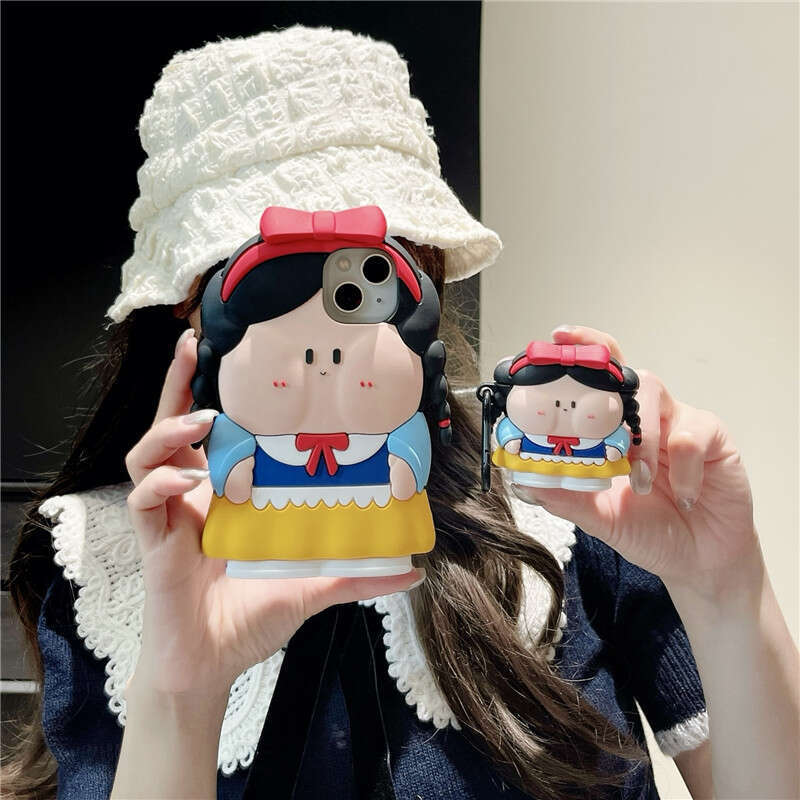 Cartoon 3D Snow White iPhone 14 Plus/13 Compatible 12 Apple 15 Pro Max Phone Case Shockproof S260128