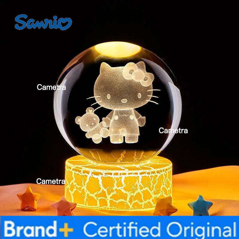 Sanrio Hello Kitty Anime Peripherals Creative Cartoon Carving High Value Desktop Ornaments Dimming Bedroom Night Light Girlfriend Gifts H260128