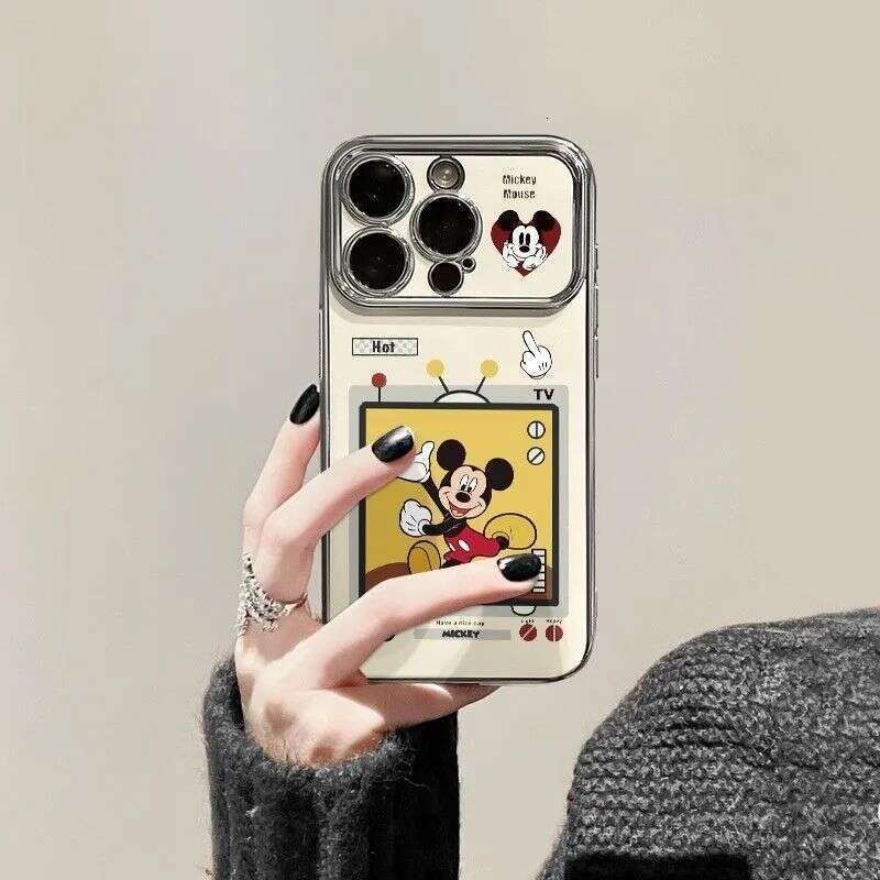 Mickey Minnie Compatible iPhone 17 Case Apple 14 New Cartoon 15 Pro Max Shockproof 6D Large Window S260128
