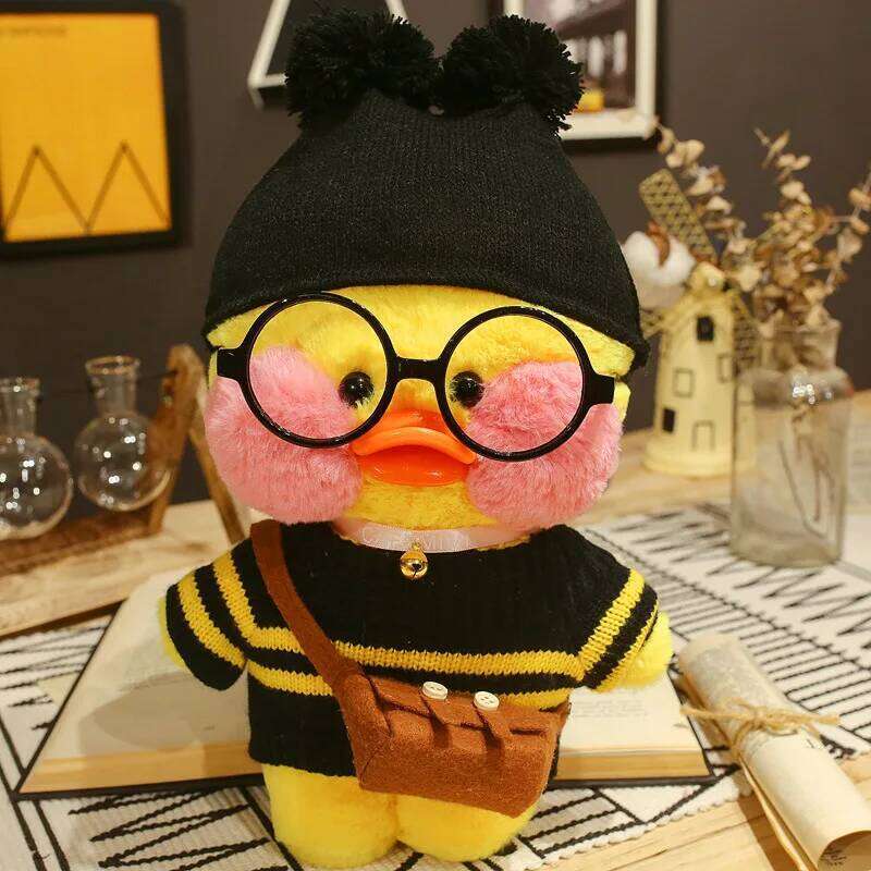 30cm Cute Cafe Toy Kawaii LaLafanfan Duck Doll Soft Stuffed Animal Plush Pillow Birthday Gifts for Kids Y260128