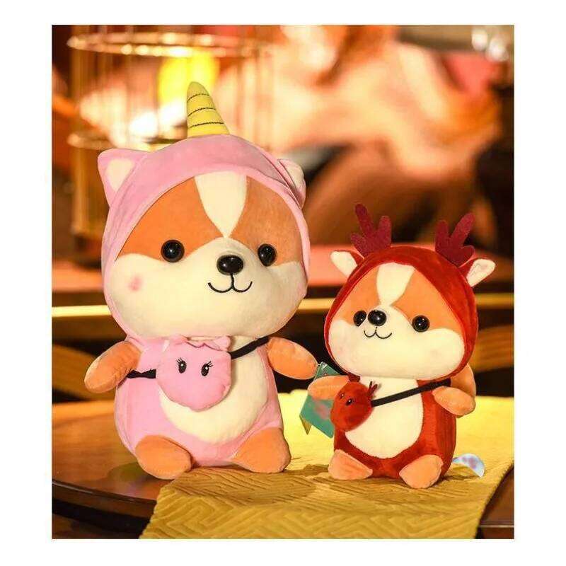 Cute transforming squirrel plush toy dinosaur moose bee doll for kids Y260128