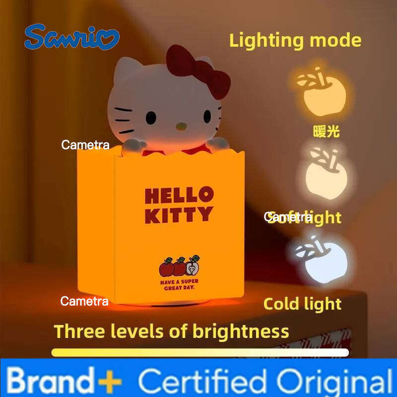 Sanrio Hello Kitty Creative USB Rechargeable Paper Bag LED Decor Bedroom Light Desktop Night Lamp for Closet H260128