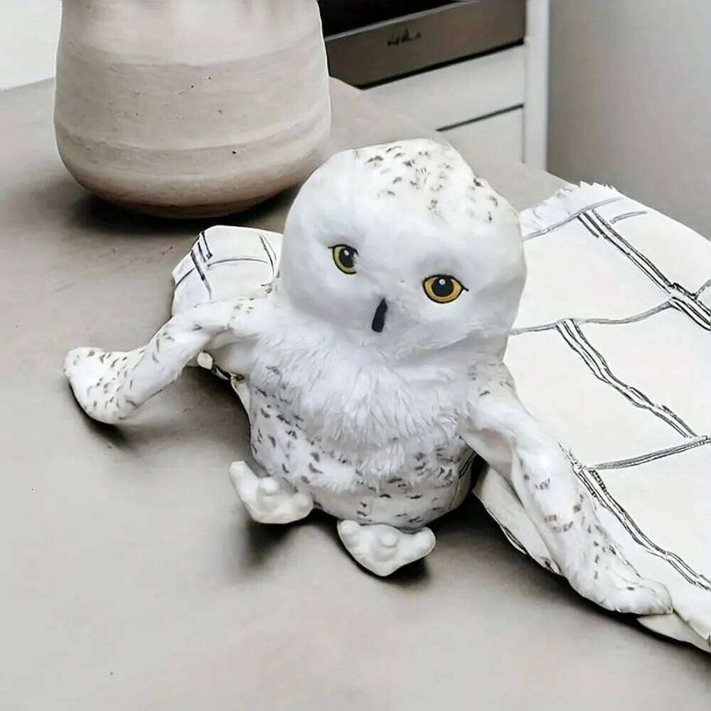 20cm/7.8inch Stuffed Plush Animals Hand Finger Story Puppet Kawaii Dolls Educational Baby Toys Simulated Owl Children Y260128
