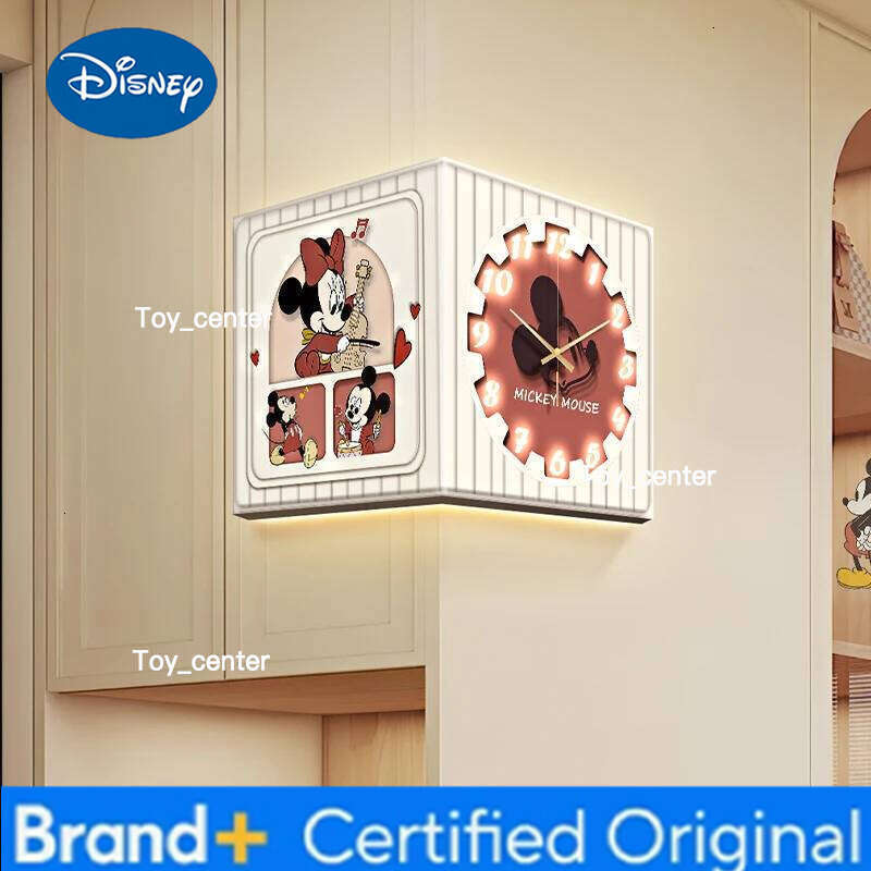 Disney Nordic Cream Style Mickey Corner Home Living Room Decoration Wall Painting Mute Digital Clock H2601281
