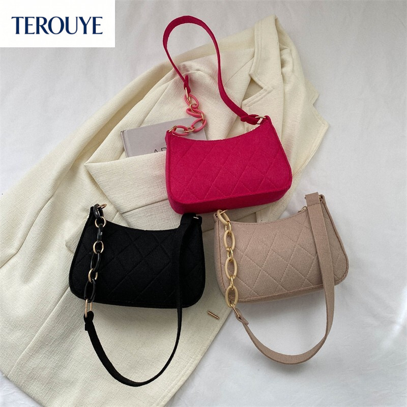 TEROUYE autumn and winter new fashion French style trendy design niche design light luxury minimalist style bag chain shoulder handbag