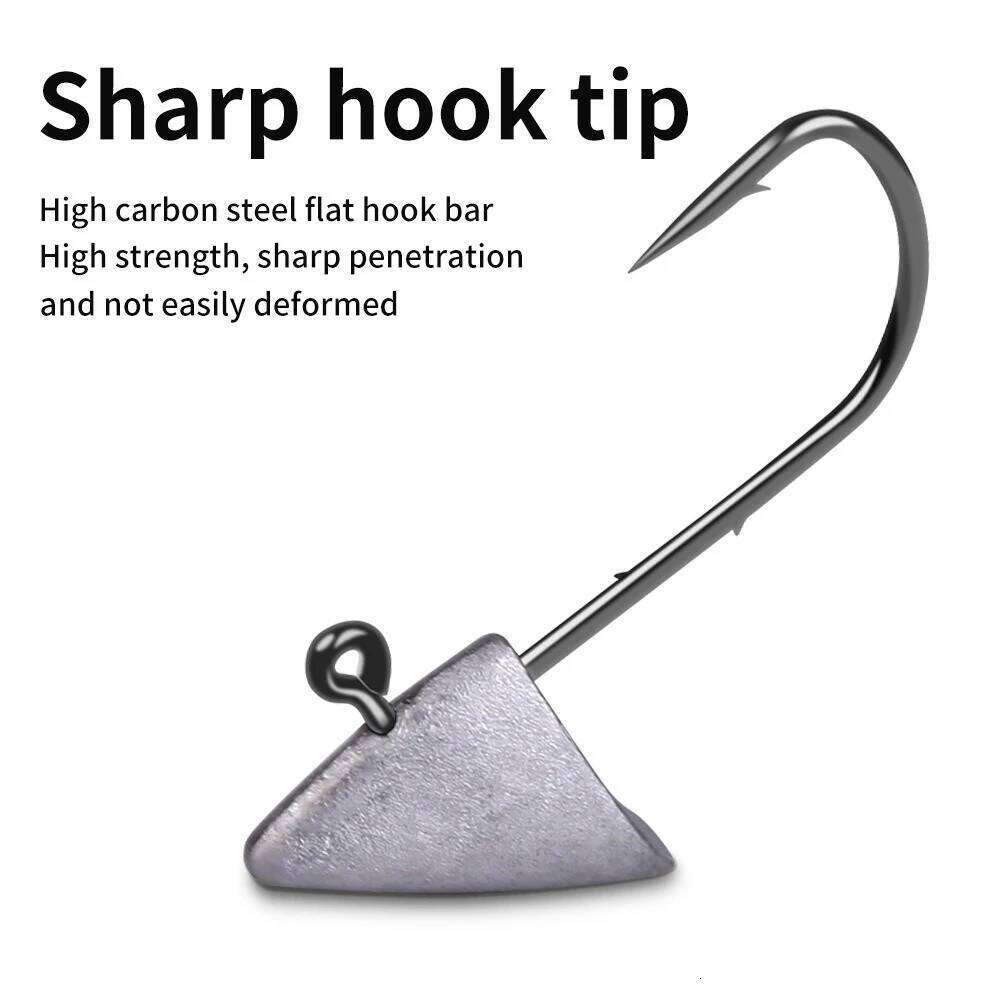 10pcs Triangle Head Hooks 2.7/3.5/4.2/5g Ship Type Dart Jighead Fishhook Soft Worm Jig Artificial Lure Fishing Tackle Hook Z260128