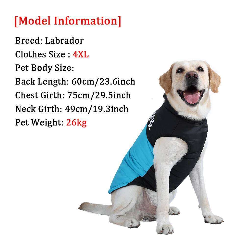 Winter Pet Jacket Coat Soft Waterproof Apparel Reflective Zipper Costume With D-ring For Large Dog Labrador Golden Retriever XJ260127