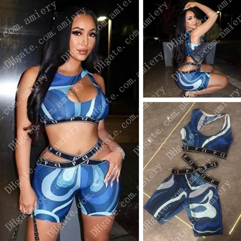 Designer Yoga Shorts Set Sexy Women's Tracksuits New 2 Pcs Two Piece Active Shorts Sets