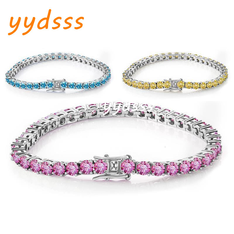 3-5mm 6-9inch designer design Jewelry vvs moissanite tennis bracelet hip hop iced out diamond sterling sier woman tennis chain valentines day gift