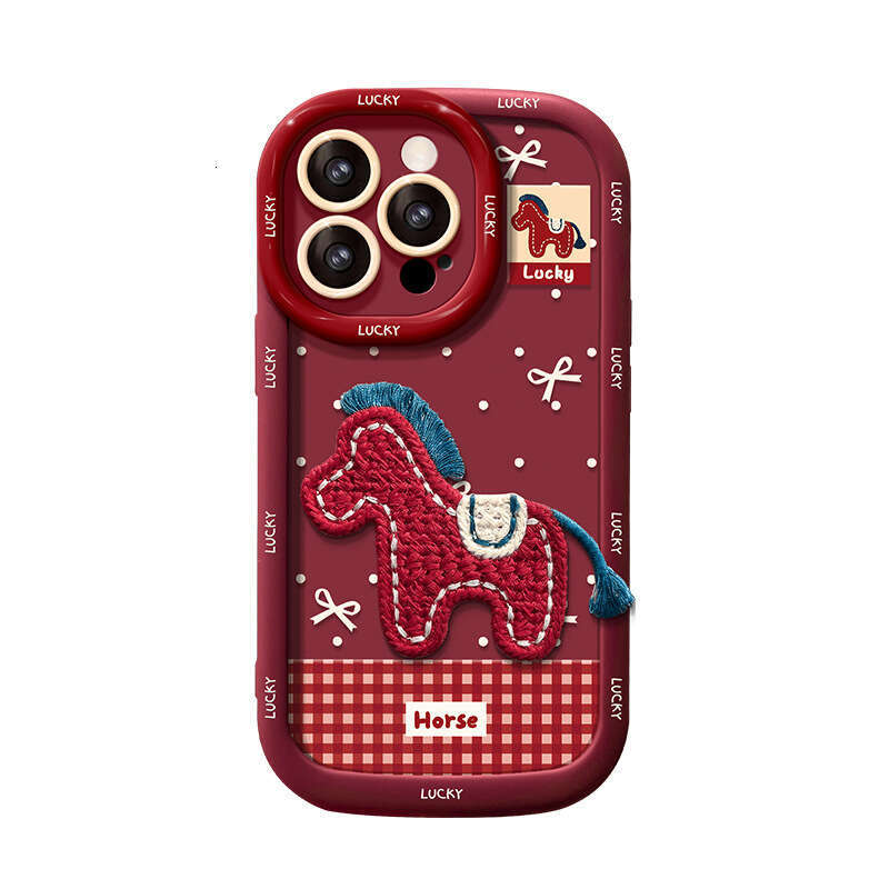 Compatible with Apple 17 Pro Max Phone Case iPhone 15 New Year 14 Soft Silicone 16 Plush Pony Lanyard 13 for Women S260128