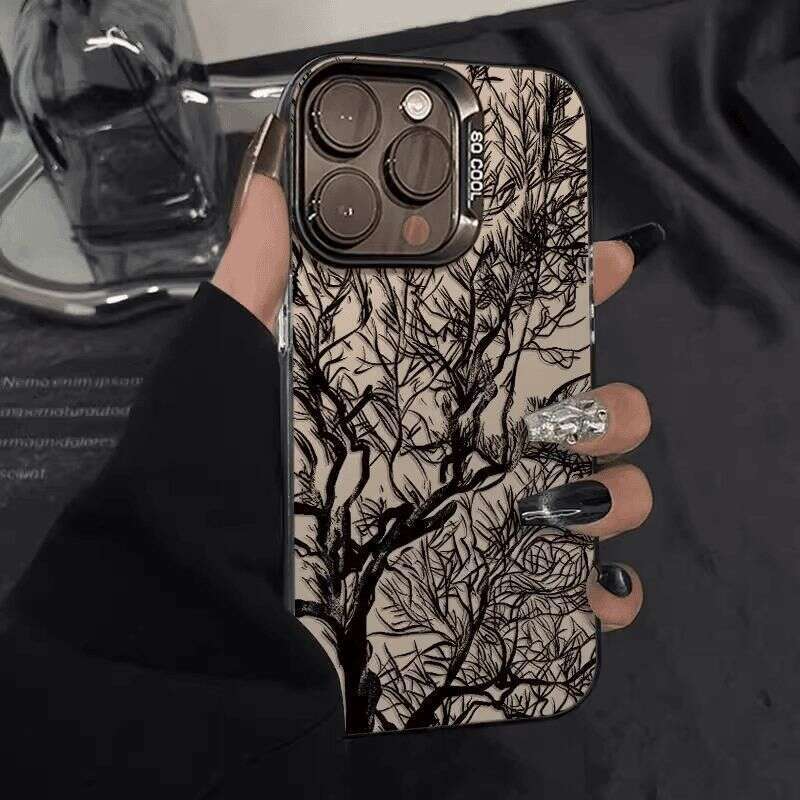 Sketch of a Dead Tree Suitable for Apple 15 Pro Max Phone iPhone 17 Simple 16 Large Hole 14 Hard Case 13/X S260128