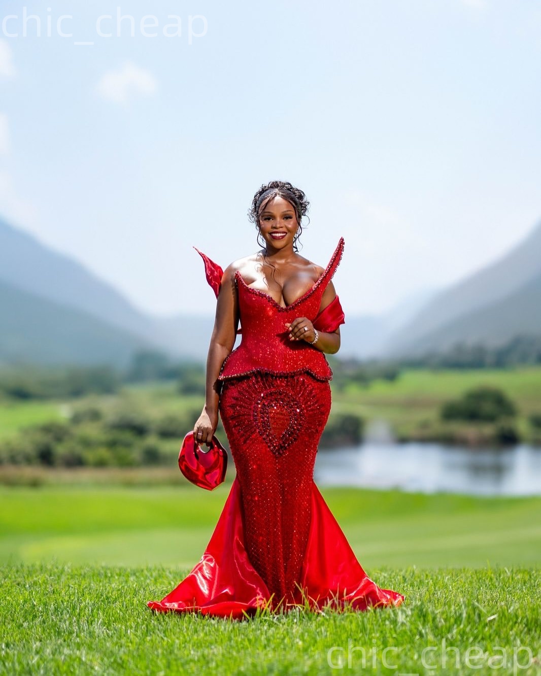 Aso Ebi Red Mermaid Prom Dresses 2026 Beaded Crystals Sequined Stylish Evening Formal Party Second Birthday Engagement Gowns Dress For Special Occasio