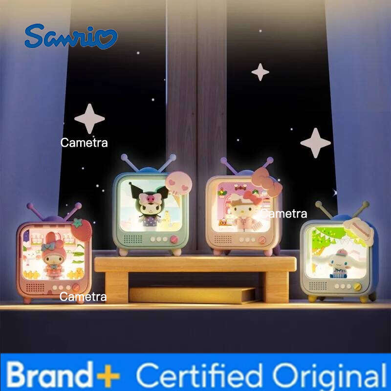 Sanrio kawaii Character TV Channel Series Luminous Night Light Toys Anime Kuromi Cinnamoroll HelloKitty Girls Desktop Ornaments H2601281