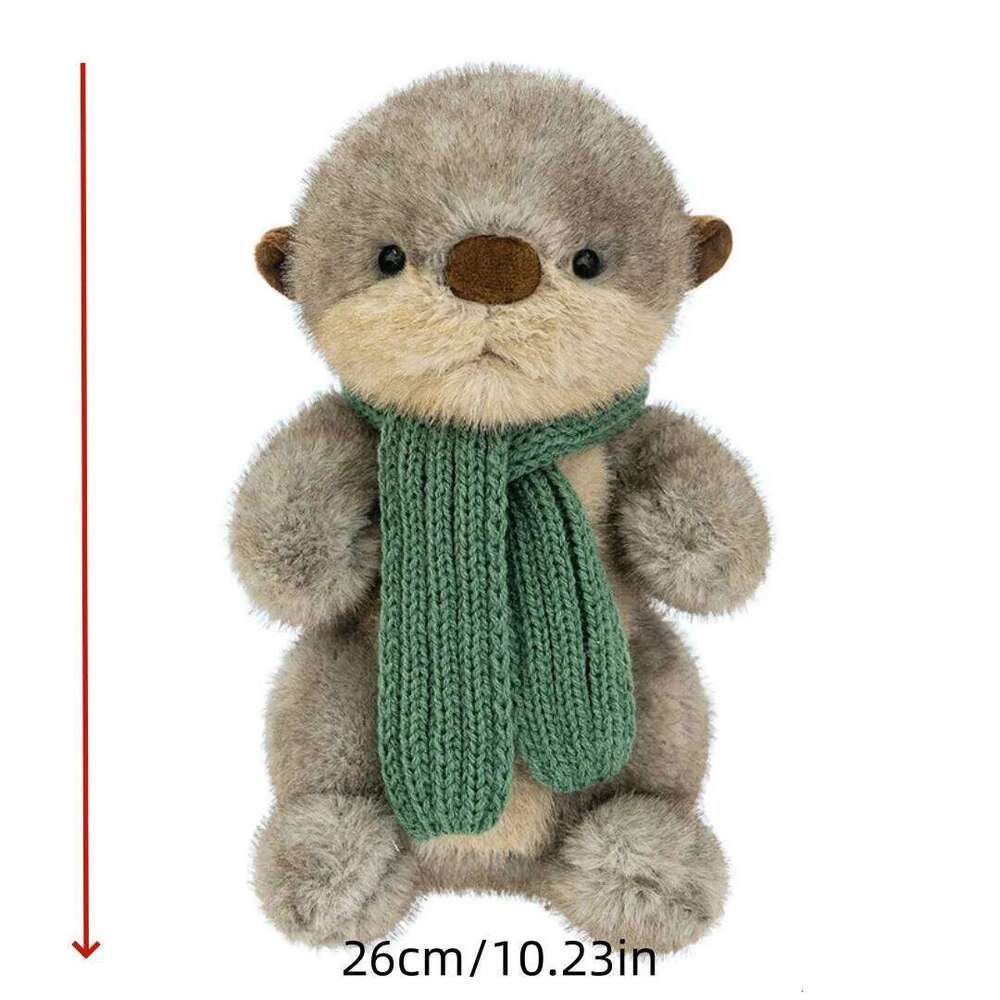 1pc 26cm/10.23in Cute scarves, otter plush toys, zoo souvenirs, children's soothing dolls, pillow gifts Y260128