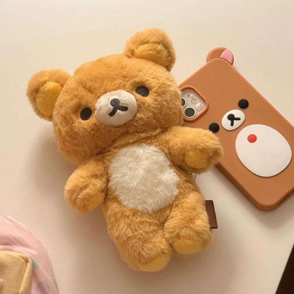 20cm Kawaii Rilakkuma Plushies Stuffed Korilakkuma Plush Cute Anime Character Brown/White Bear Dolls, Soft Hugging Toy Girl Y260128