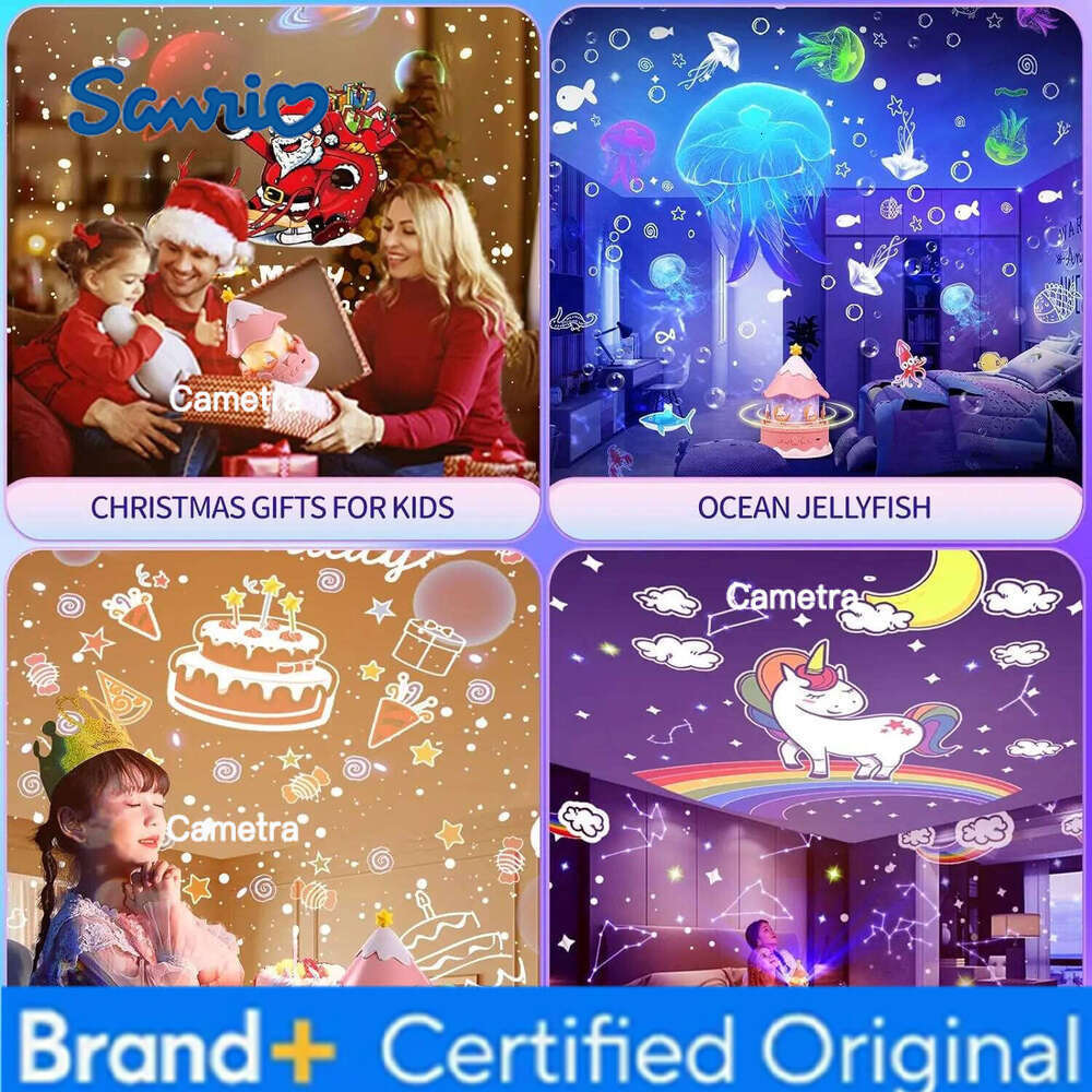 Sanrio 21 in 1 Carousel Projector Nightlight Galaxy Star Projection Lights Rotating LED Light Birthday Christmas Gifts Room Decor H260128