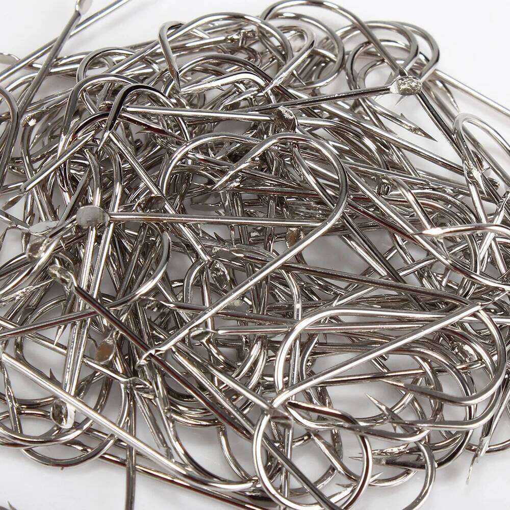 FTK Barbed Fish Hook Fishhook 100PCS/LOT Size1#-Size10# High Carbon Steel Jigging Carp Anzol Fishhooks Fishing Tackle Z260128