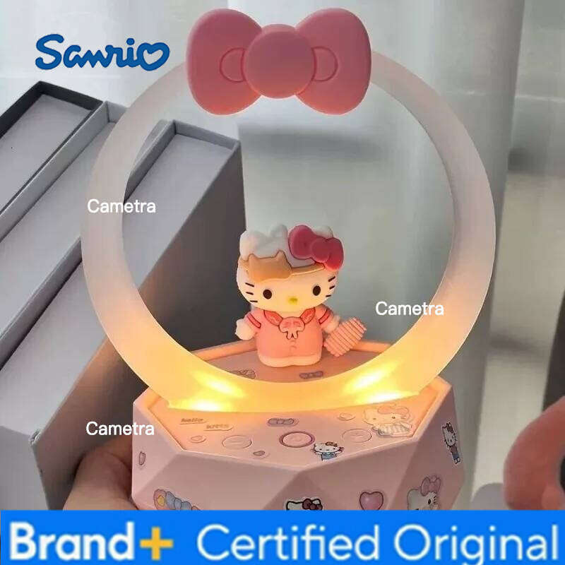 Sanrio Kawaii HelloKitty Night Light with Bluetooth Audio Function Anime Student Dormitory Desk Lamp Music Playback Multi Color Grading H260128